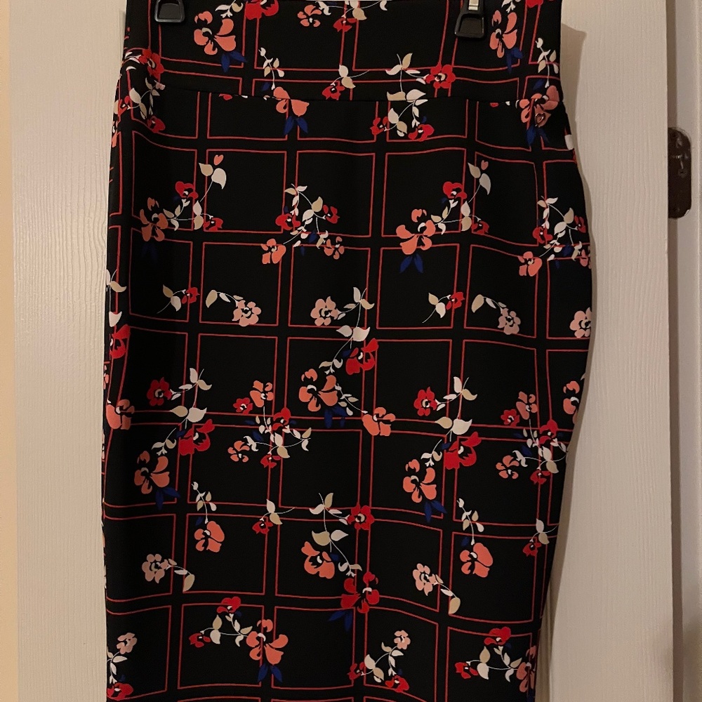 Two Piece Dress Set, Black with Red Flowers - Gorgeous!